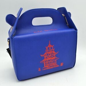 Chinese Tower Print Top-Handle Takeout Box Handbag